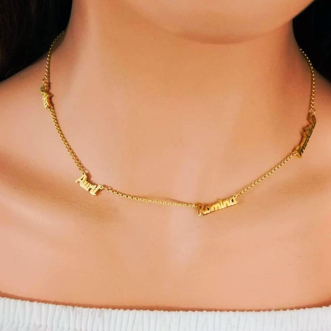 Cadena con mini nombres personalizados - Unique Personalizado