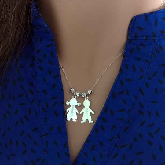 Cadena para mamá con hijos personalizados - Unique Personalizado