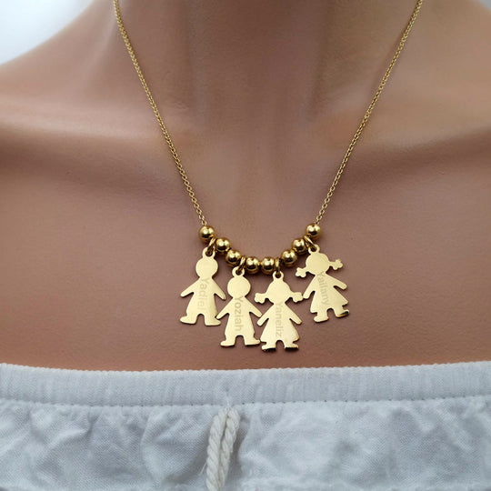 Cadena para mamá con hijos personalizados - Unique Personalizado