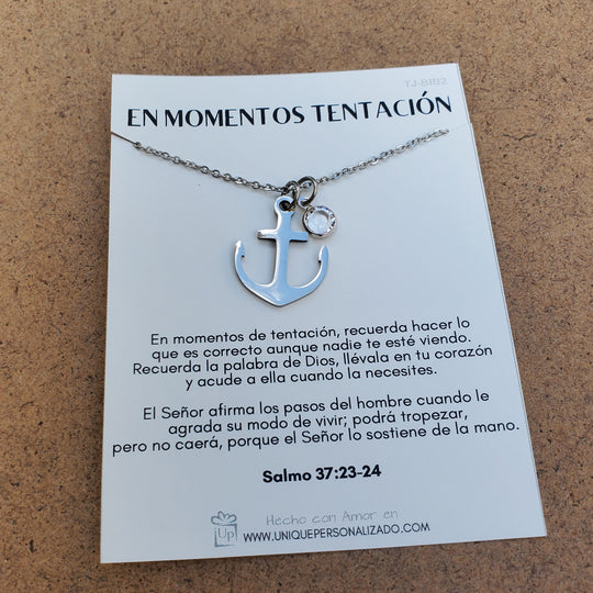 Cadena con ancla y zirconia - Unique Personalizado