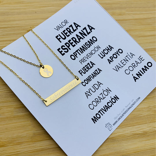 Cadena shoker barra y circulo - Unique Personalizado