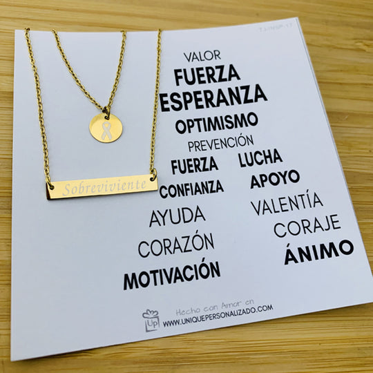 Cadena shoker barra y circulo - Unique Personalizado