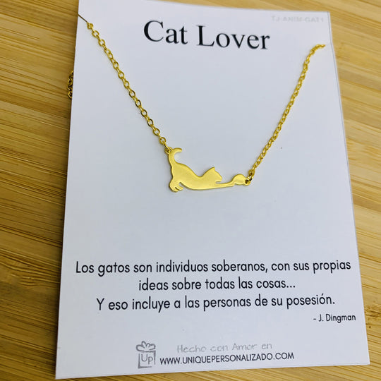 Cadena gato estirándose - Unique Personalizado