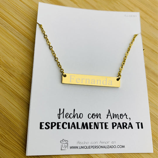 Cadena barra lisa grabable - Unique Personalizado