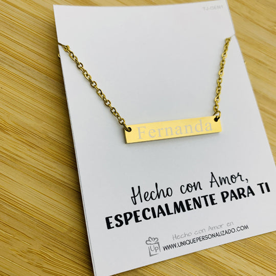 Cadena barra lisa grabable - Unique Personalizado