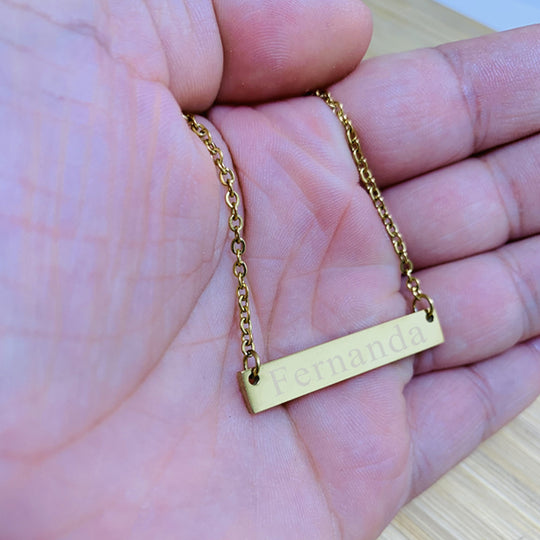 Cadena barra lisa grabable - Unique Personalizado