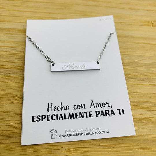 Cadena barra lisa grabable - Unique Personalizado