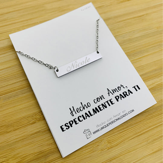 Cadena barra lisa grabable - Unique Personalizado