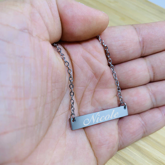 Cadena barra lisa grabable - Unique Personalizado