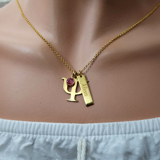 Cadena de Psicología con zirconia y plaquita - Unique Personalizado