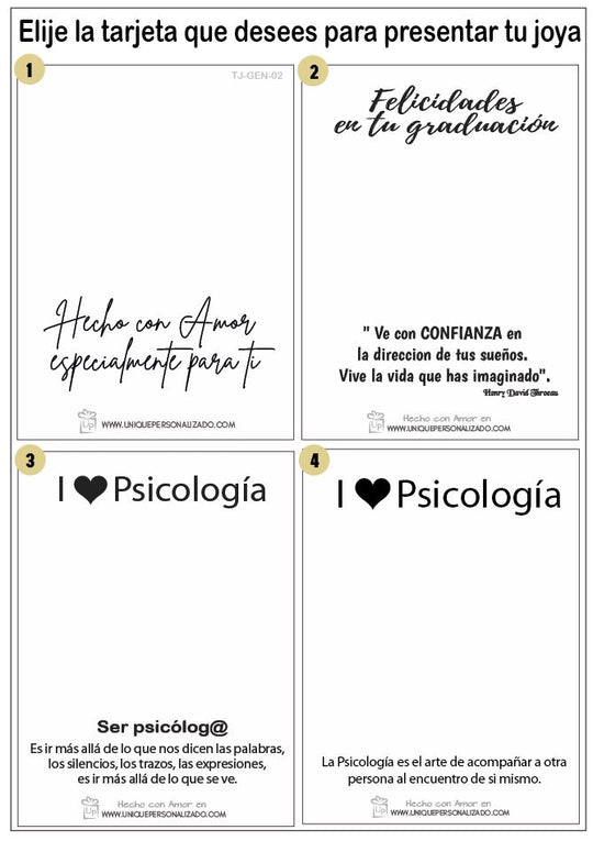 Cadena de Psicología con zirconia y plaquita - Unique Personalizado