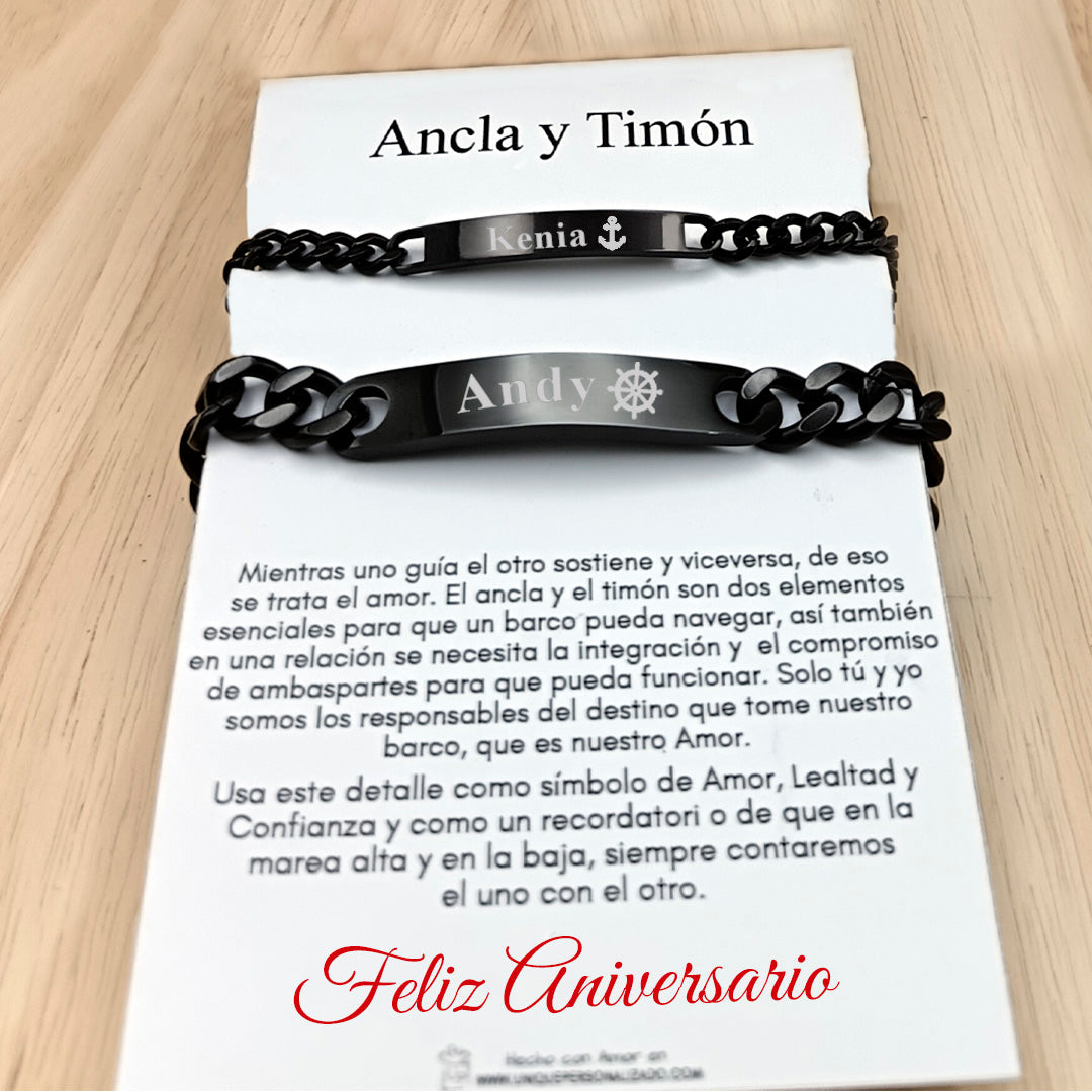 Set de Brazalete Ancla y timon