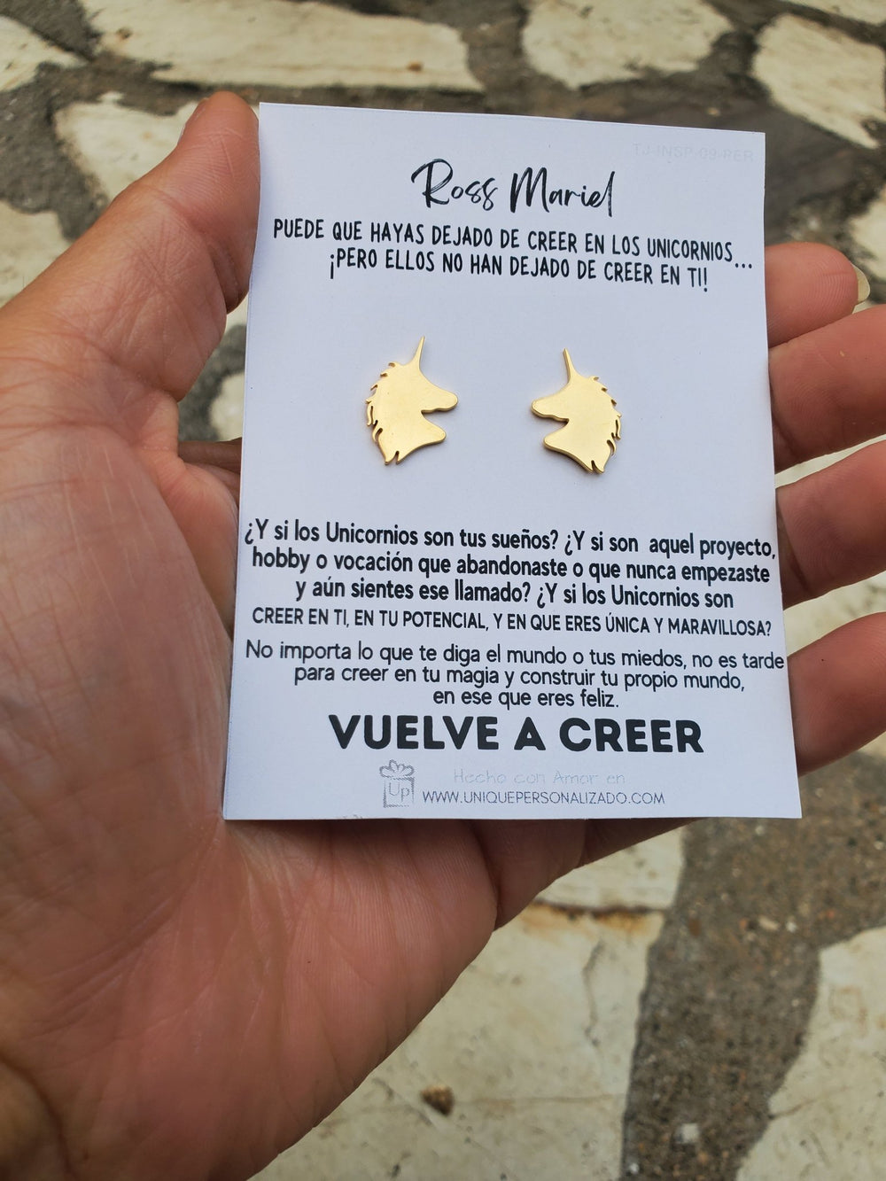 Aretes Unicornios - Vuelve a creer ( A - AR - UNI2 ) - Unique Personalizado