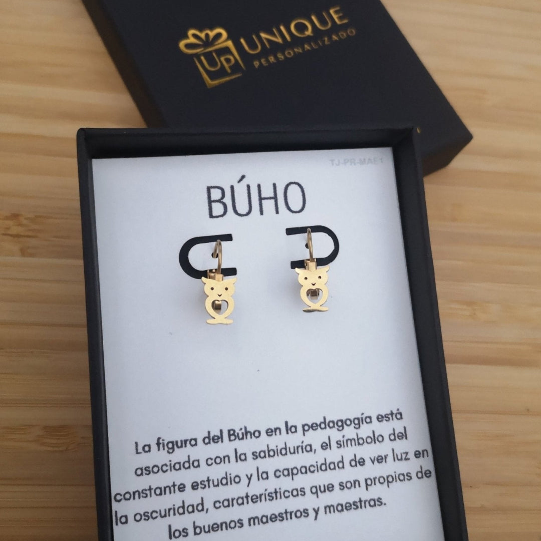 ARETES BUHO ( A - AR - ANI2 ) - Unique Personalizado