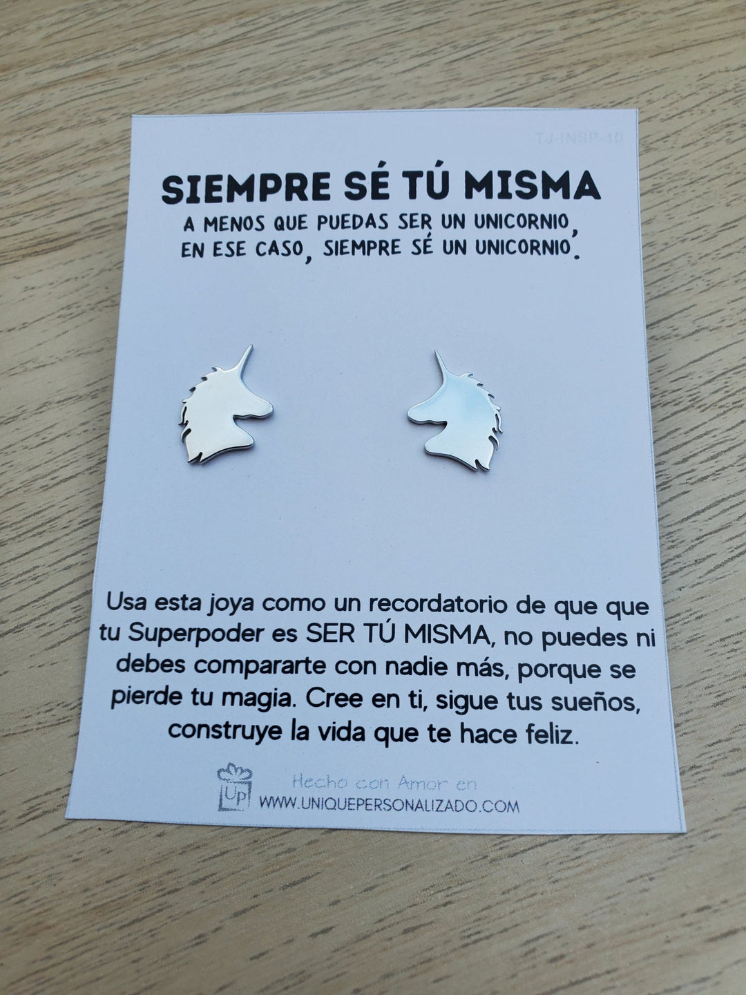 Aretes Unicornio Se tú misma ( A - AR - UNI2 ) - Unique Personalizado