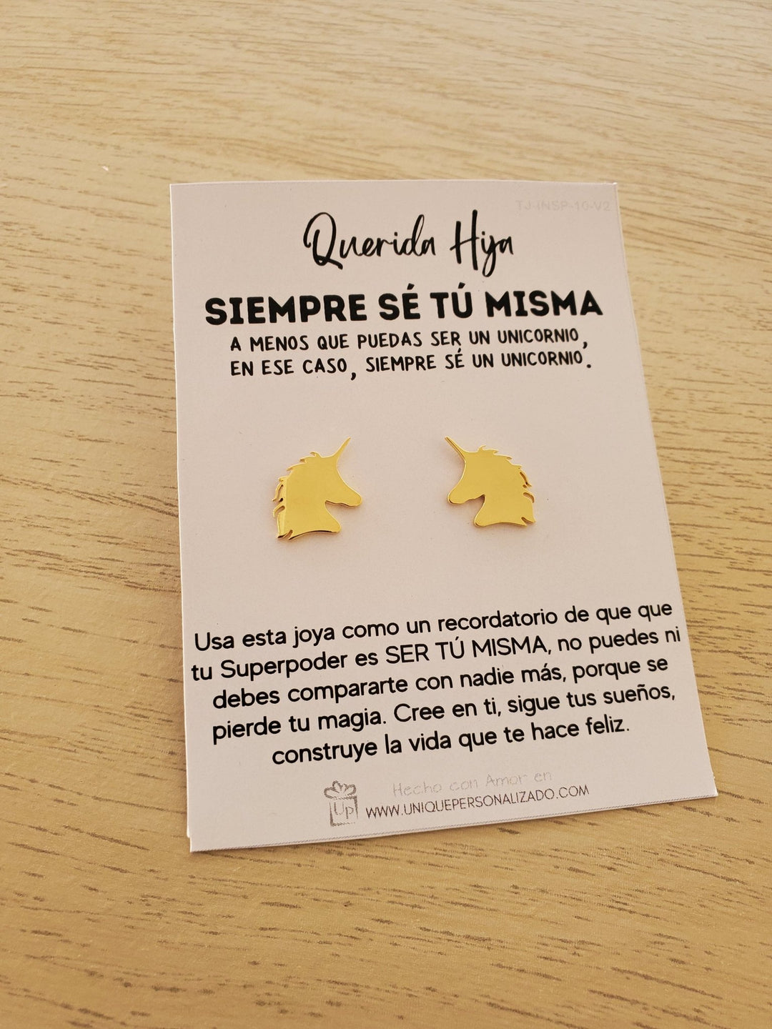 Aretes Unicornio Se tú misma ( A - AR - UNI2 ) - Unique Personalizado