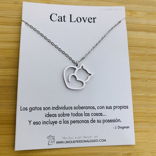 Cadena corazón Cat lover