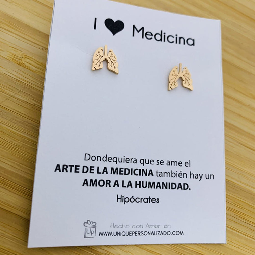 Aretes dormilona pulmones - Unique Personalizado