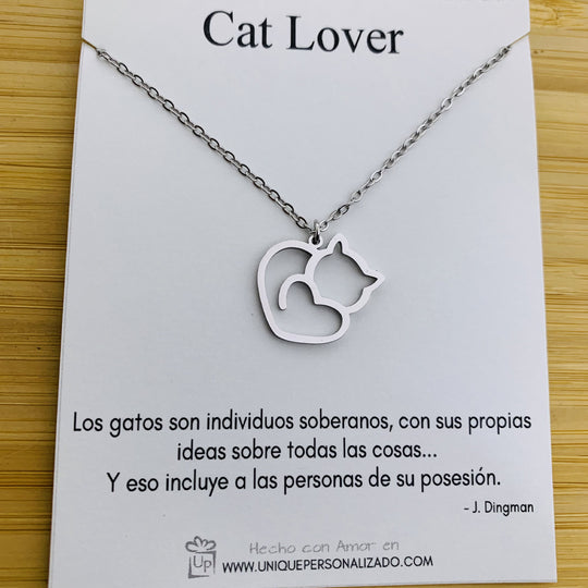 Cadena corazón Cat lover