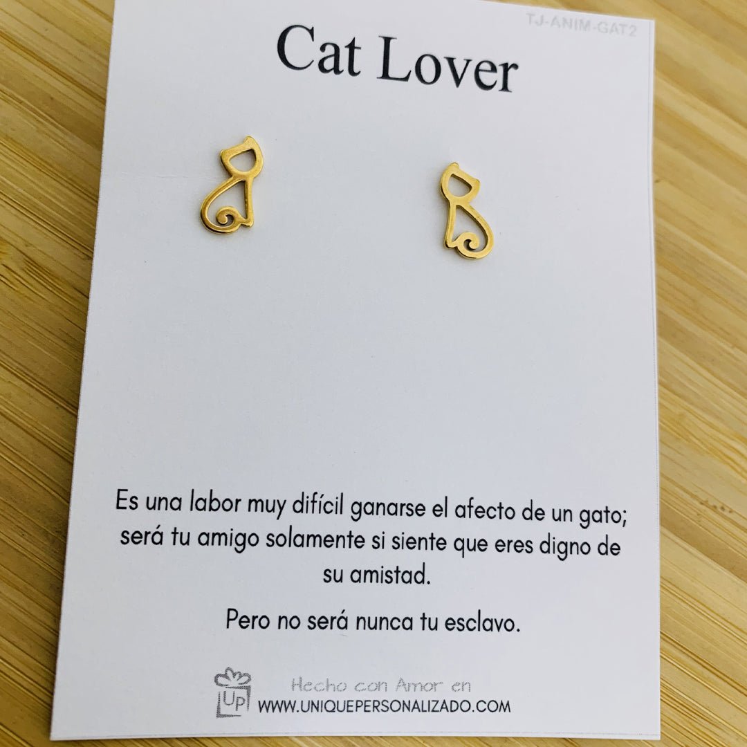 Aretes de gato sentado - Unique Personalizado