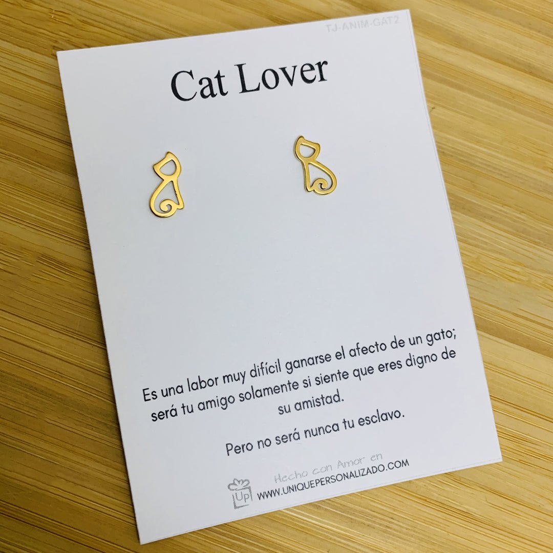 Aretes de gato sentado - Unique Personalizado