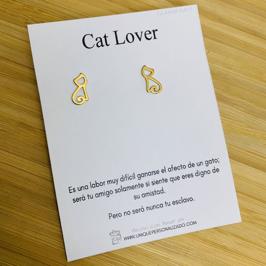 Aretes de gato sentado - Unique Personalizado