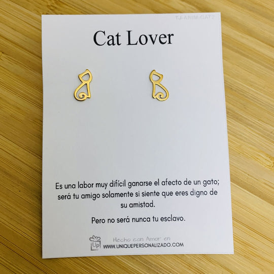 Aretes de gato sentado - Unique Personalizado