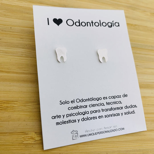 Aretes Odontología tipo muela liso - Unique Personalizado