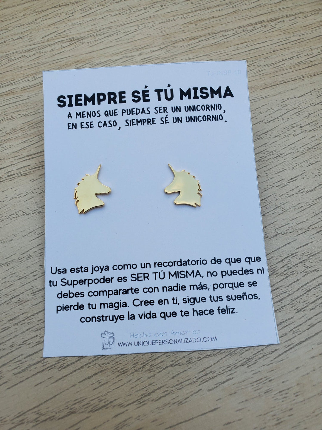 Aretes Unicornio Se tú misma ( A - AR - UNI2 ) - Unique Personalizado