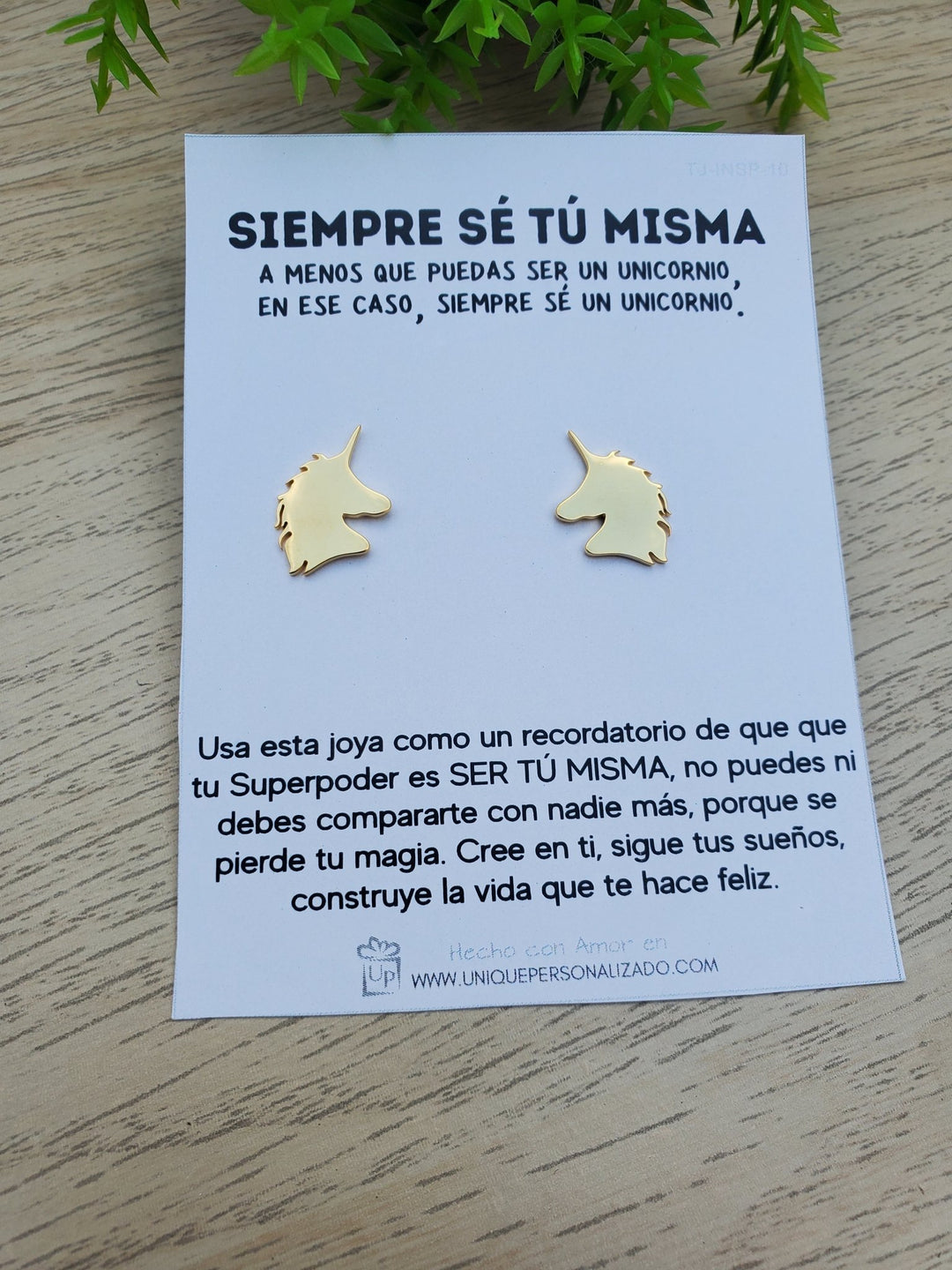 Aretes Unicornio Se tú misma ( A - AR - UNI2 ) - Unique Personalizado