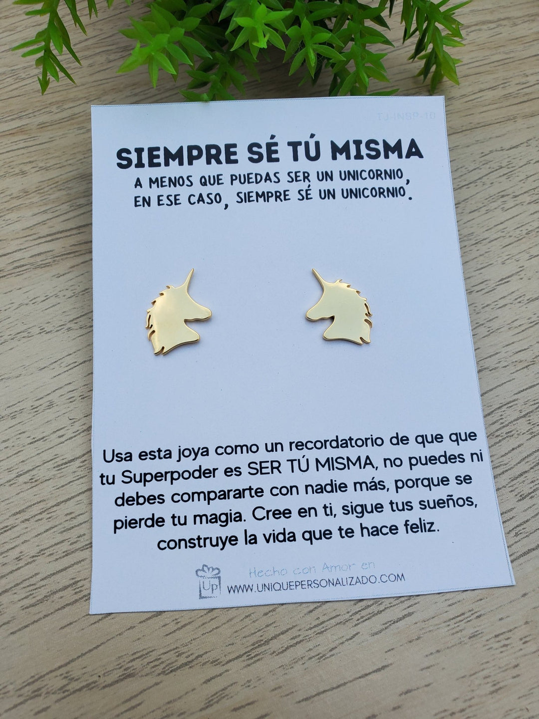 Aretes Unicornio Se tú misma ( A - AR - UNI2 ) - Unique Personalizado