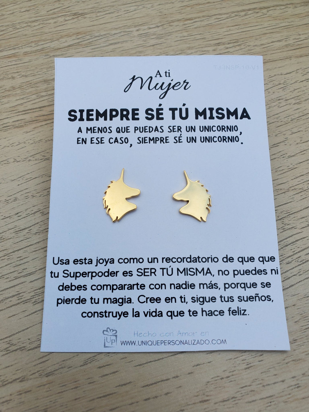 Aretes Unicornio Se tú misma ( A - AR - UNI2 ) - Unique Personalizado