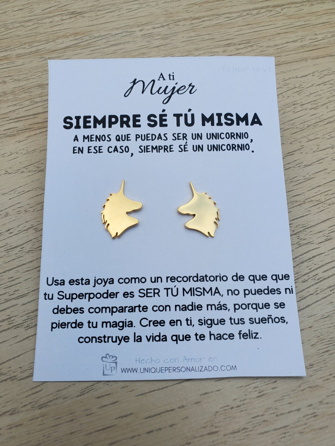 Aretes Unicornio Se tú misma ( A - AR - UNI2 ) - Unique Personalizado