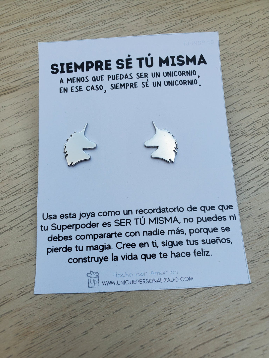 Aretes Unicornio Se tú misma ( A - AR - UNI2 ) - Unique Personalizado