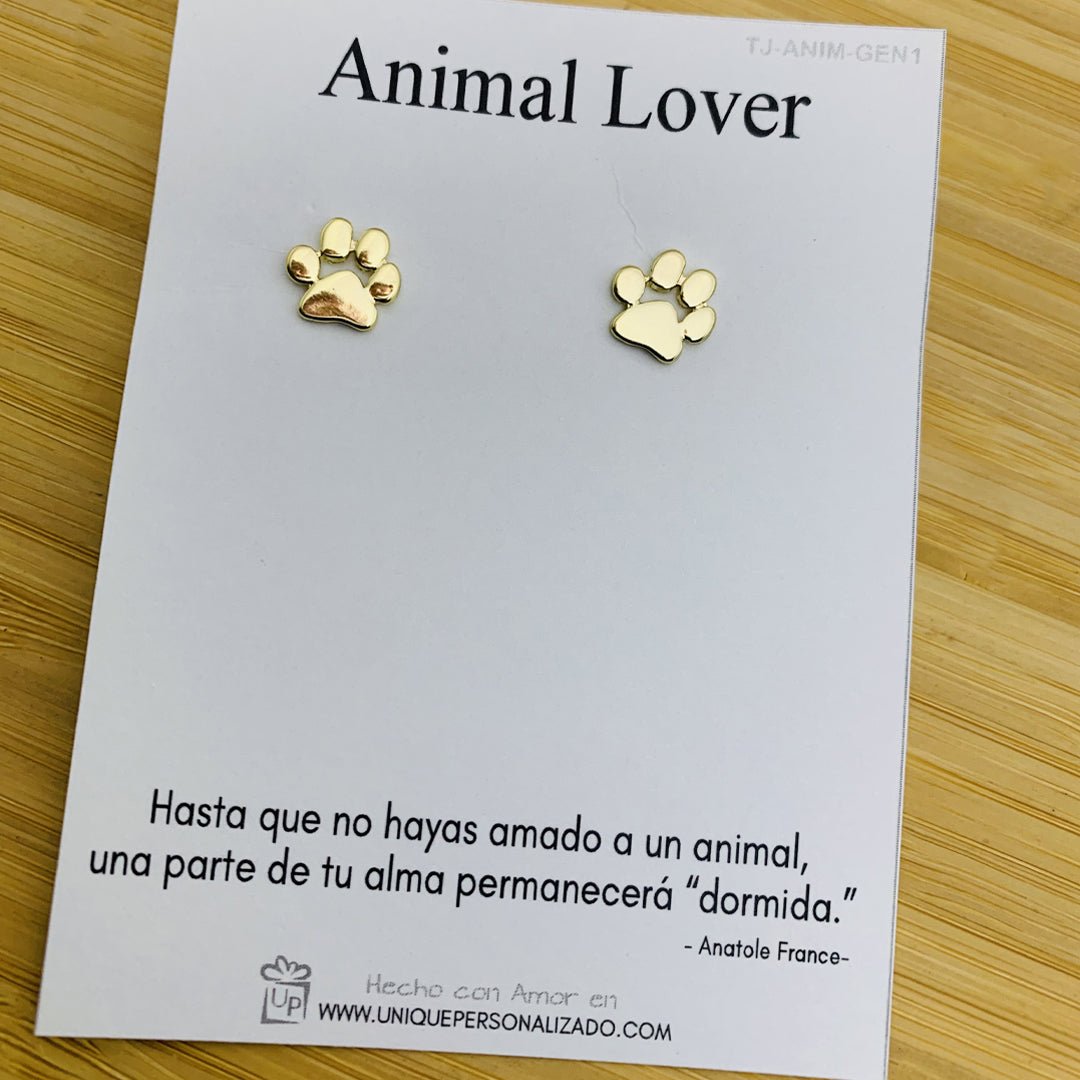 Aretes con huella de perro y gato - Unique Personalizado