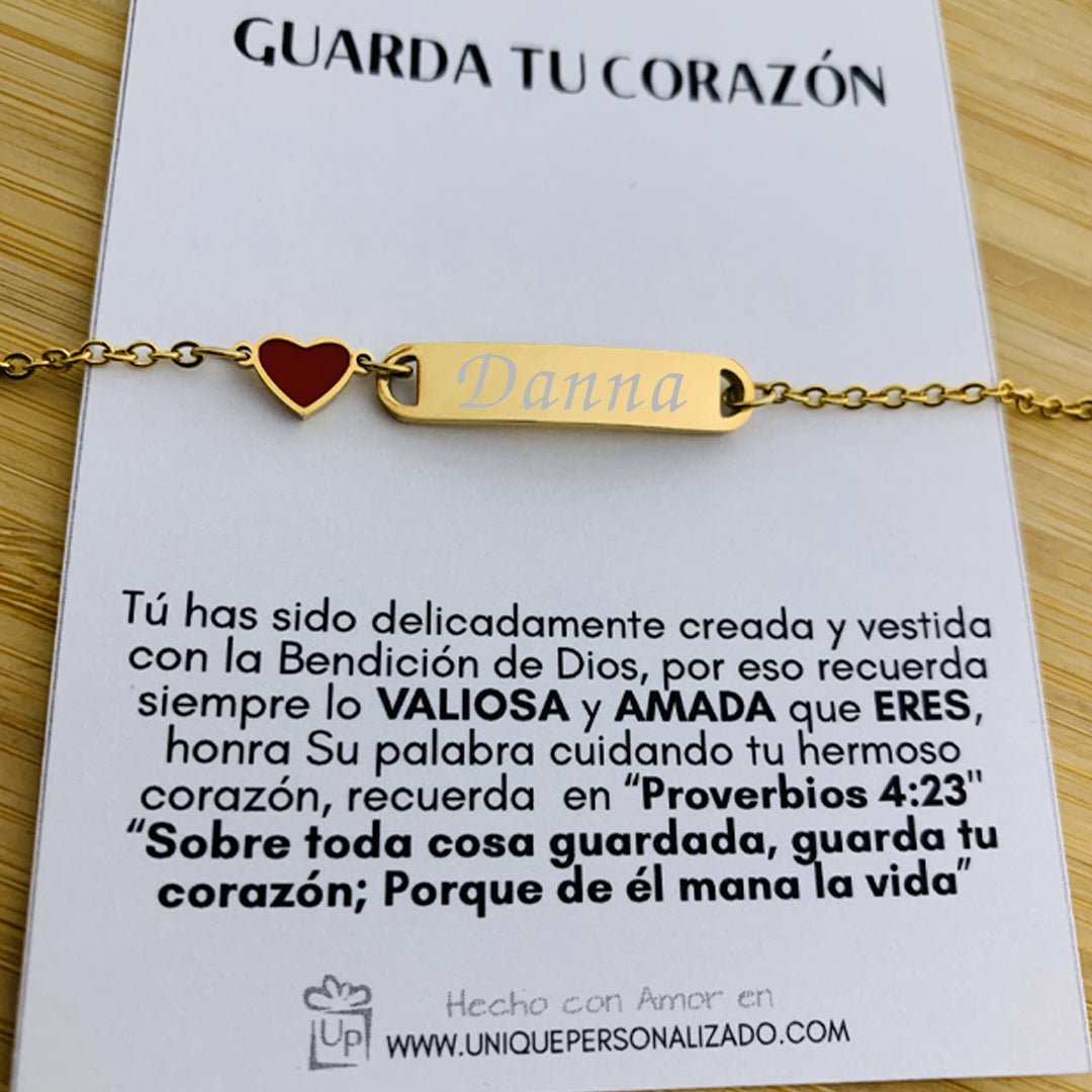 Brazalete con corazoncito rojo - Unique Personalizado