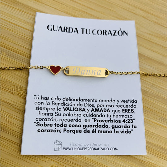 Brazalete con corazoncito rojo - Unique Personalizado