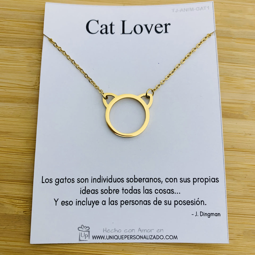 Cadena con cara de gato