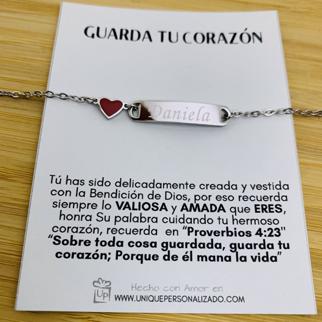 Brazalete con corazoncito rojo - Unique Personalizado