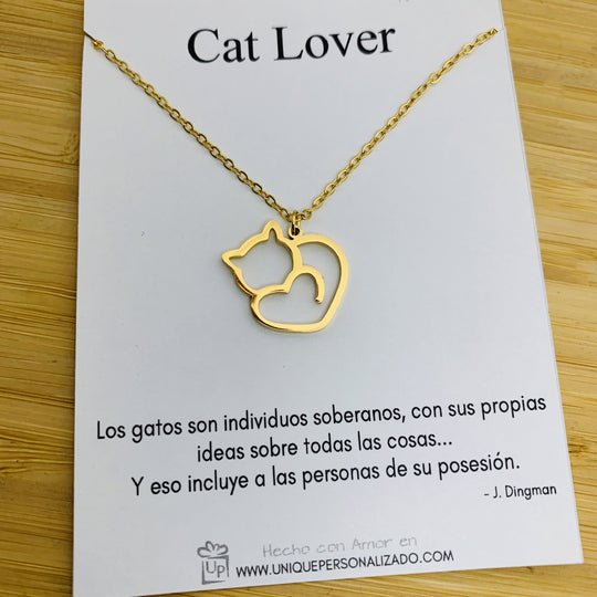 Cadena corazón Cat lover