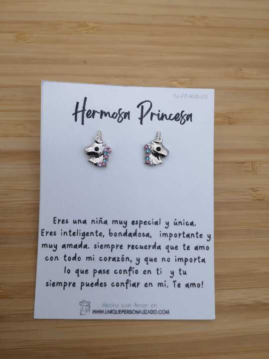 Aretes Unicornios PARA NIÑAS ( A - AR - UNI5P ) - Unique Personalizado