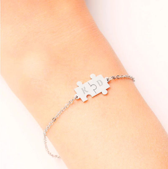 Brazalete de mujer dos piezas de puzzle - Unique Personalizado