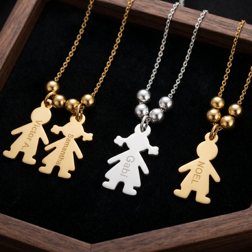 Cadena para mamá con hijos personalizados - Unique Personalizado