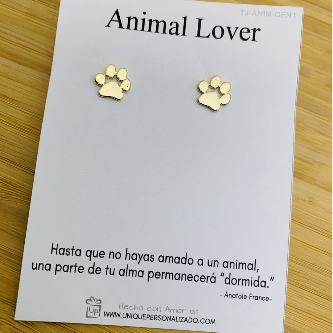 Aretes con huella de perro y gato - Unique Personalizado