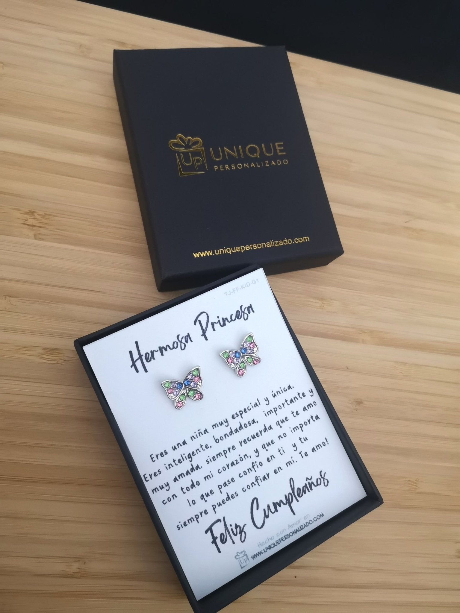 Aretes Mariposa con circonias ( A - AR - MAR5 ) - Unique Personalizado