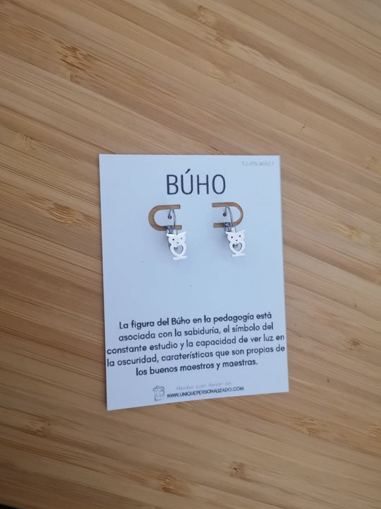 ARETES BUHO ( A - AR - ANI2 ) - Unique Personalizado