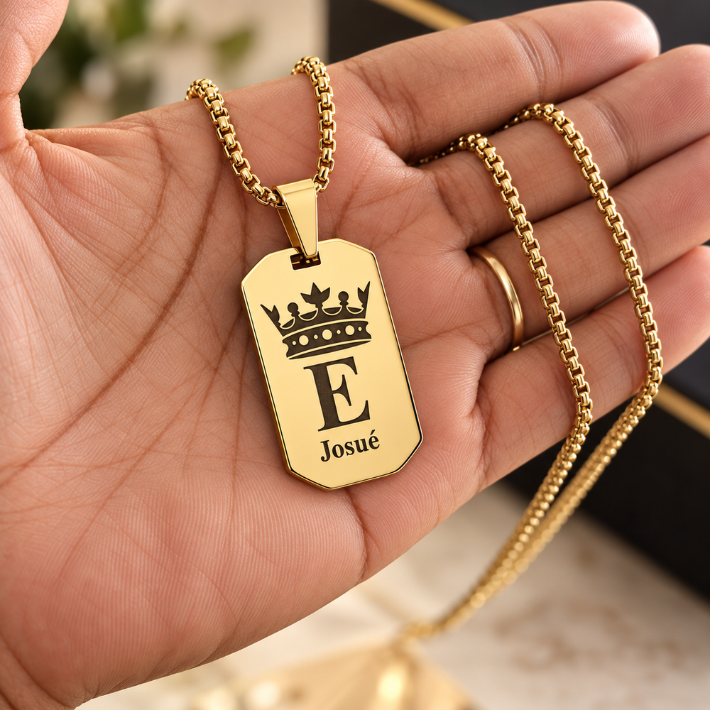 Cadena Dogtag esquinas cortadas Acero
