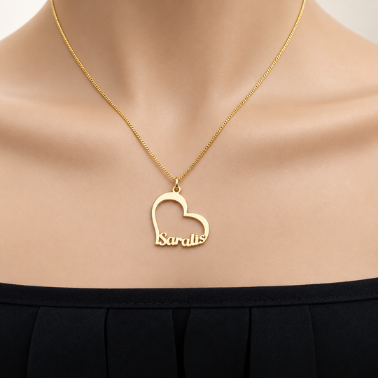 Cadena corazón con nombre