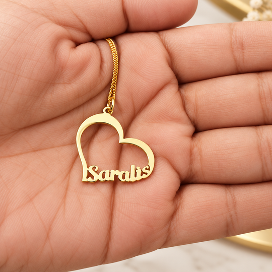 Cadena corazón con nombre