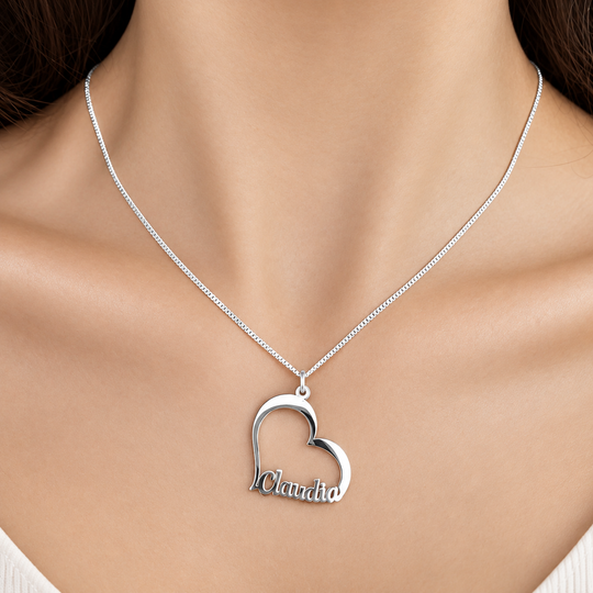 Cadena corazón con nombre